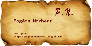 Pogács Norbert névjegykártya