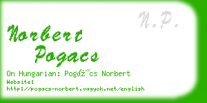 norbert pogacs business card